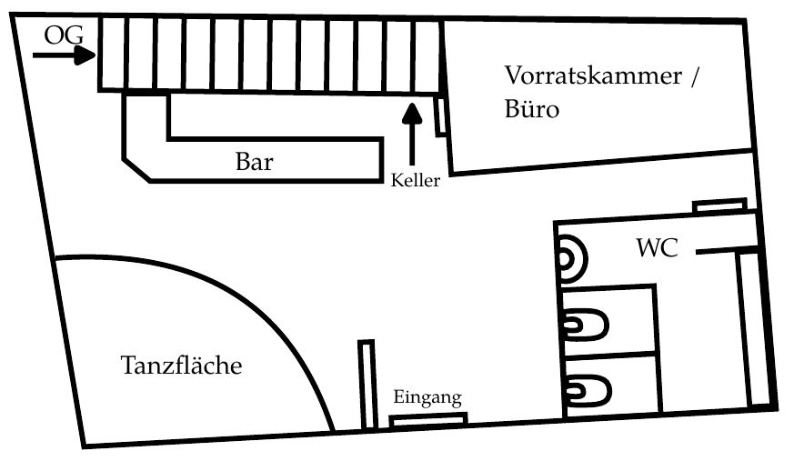 Das Erdgeschoss der Roten Laterne